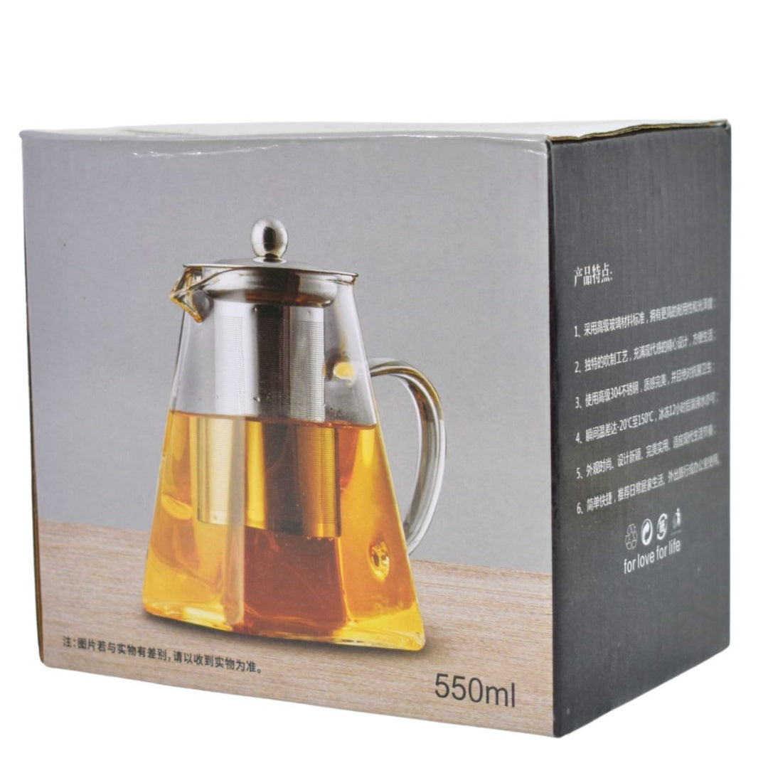 Tetera de vidrio con infusor 550ml.