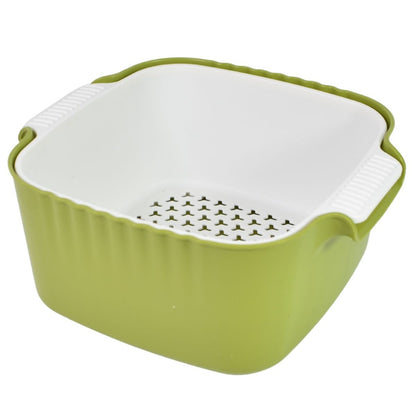 Recipiente de plástico con colador desmontable