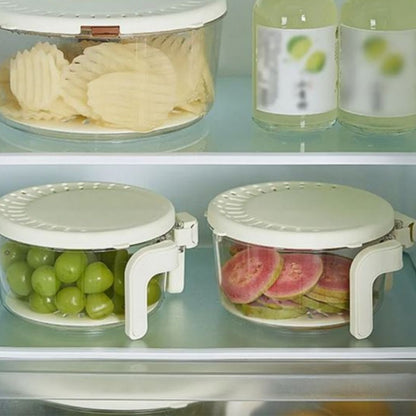 Recipiente con drenaje para almacenar alimentos 16x9cm.