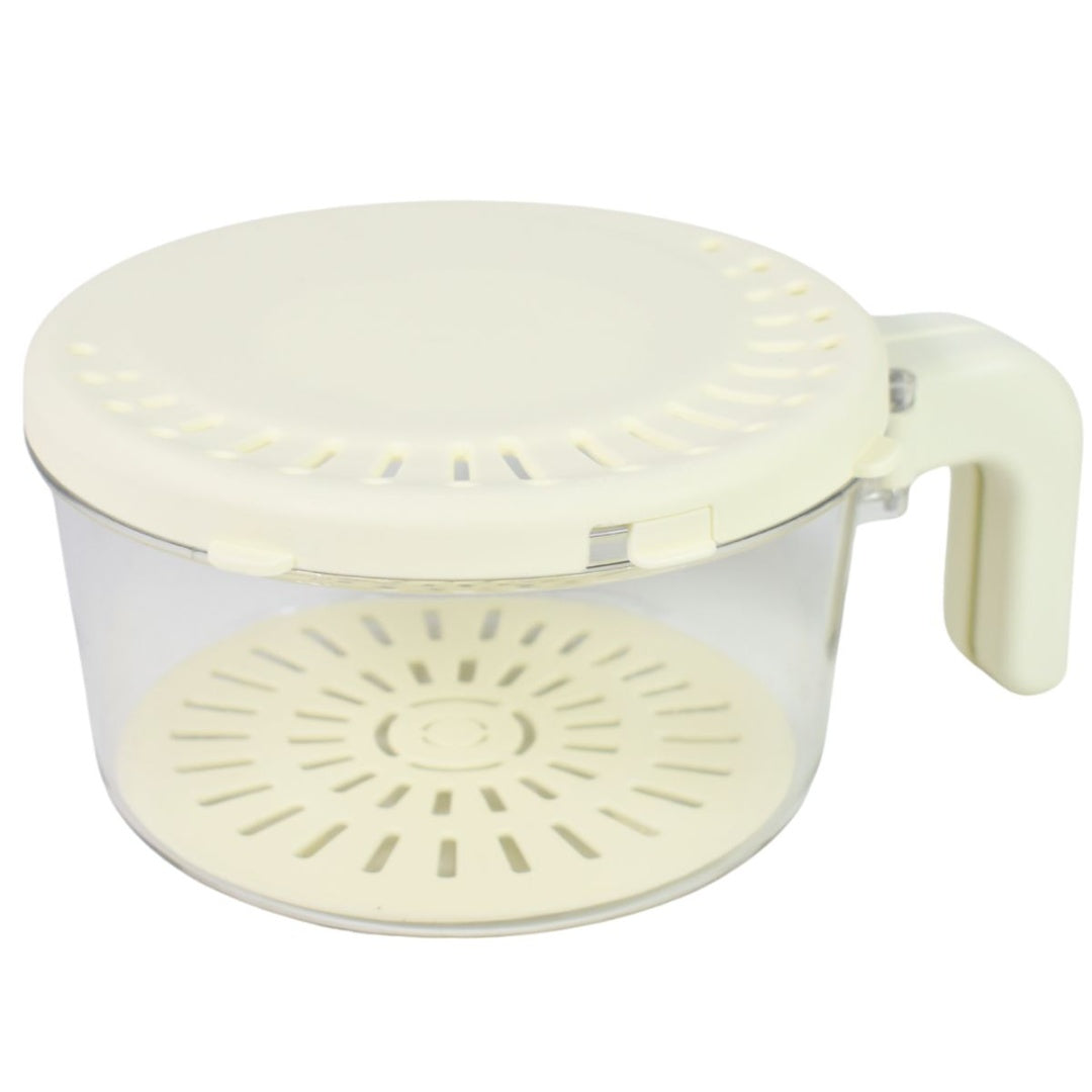 Recipiente con drenaje para almacenar alimentos 16x9cm.