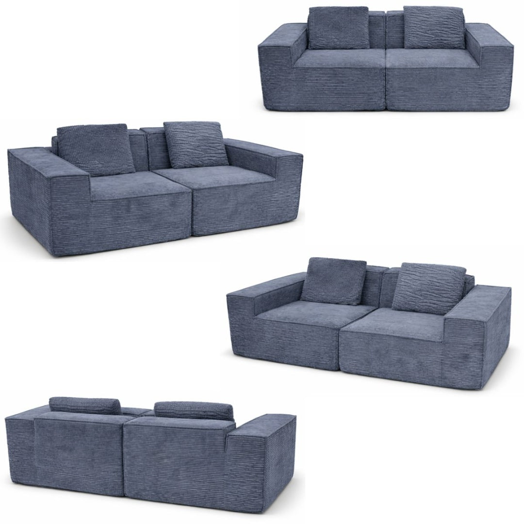 Sofa de espuma comprimida 2 cuerpos 190x95x60cm.