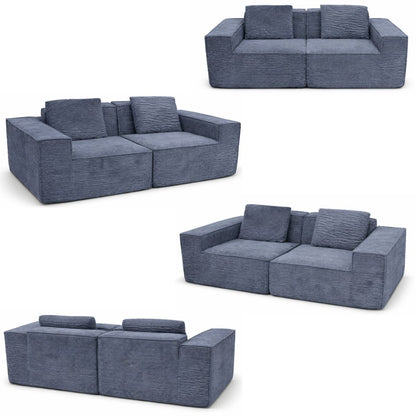 Sofa de espuma comprimida 2 cuerpos 190x95x60cm.