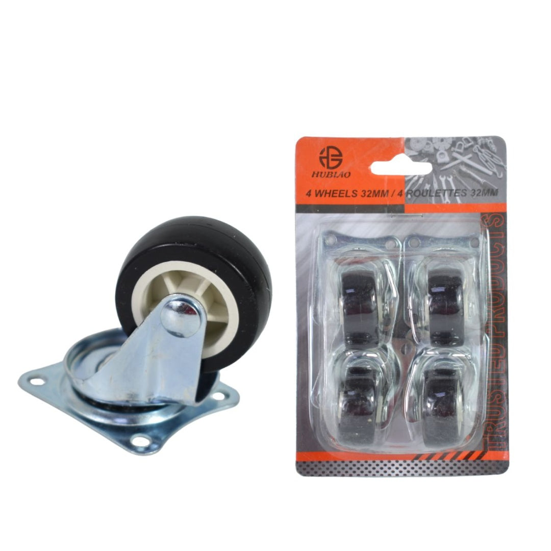 Set de 4 ruedas giratorias 32mm