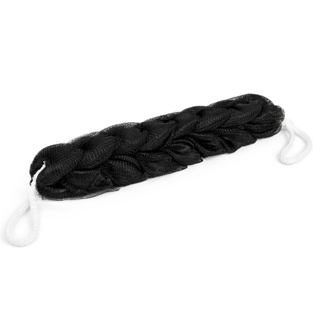 Esponja de ducha trenzada 35cm. Negro