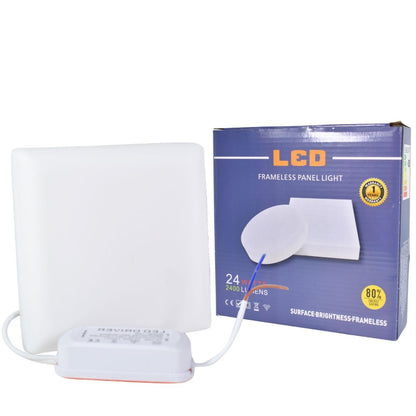 Panel luz LED cuadrado empotrable 17.5cm 24W Luz cálida