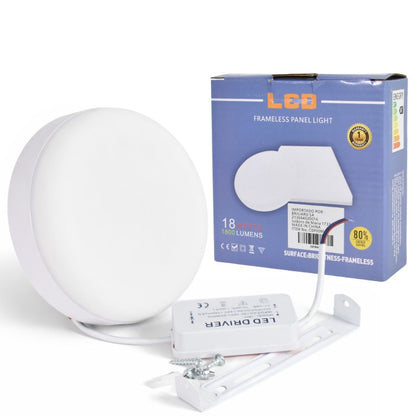 Panel luz LED redondo de superficie 12.5cm 18W Luz fría