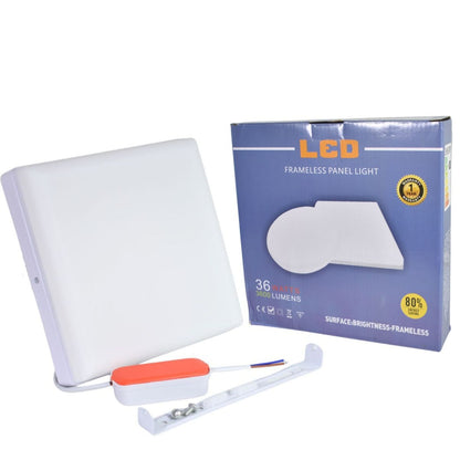 Panel luz LED cuadrado de superficie 22cm 36W Luz cálida