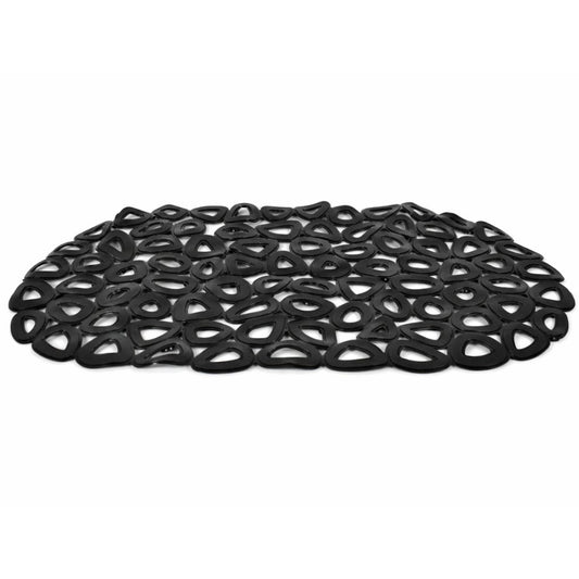 Alfombra de goma negra antideslizante para baño 34x64cm.