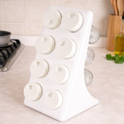Condimenteros x8 unidades con soporte blanco