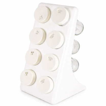 Condimenteros x8 unidades con soporte blanco
