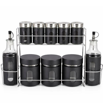 Set de condimenteros con soporte 10pcs.