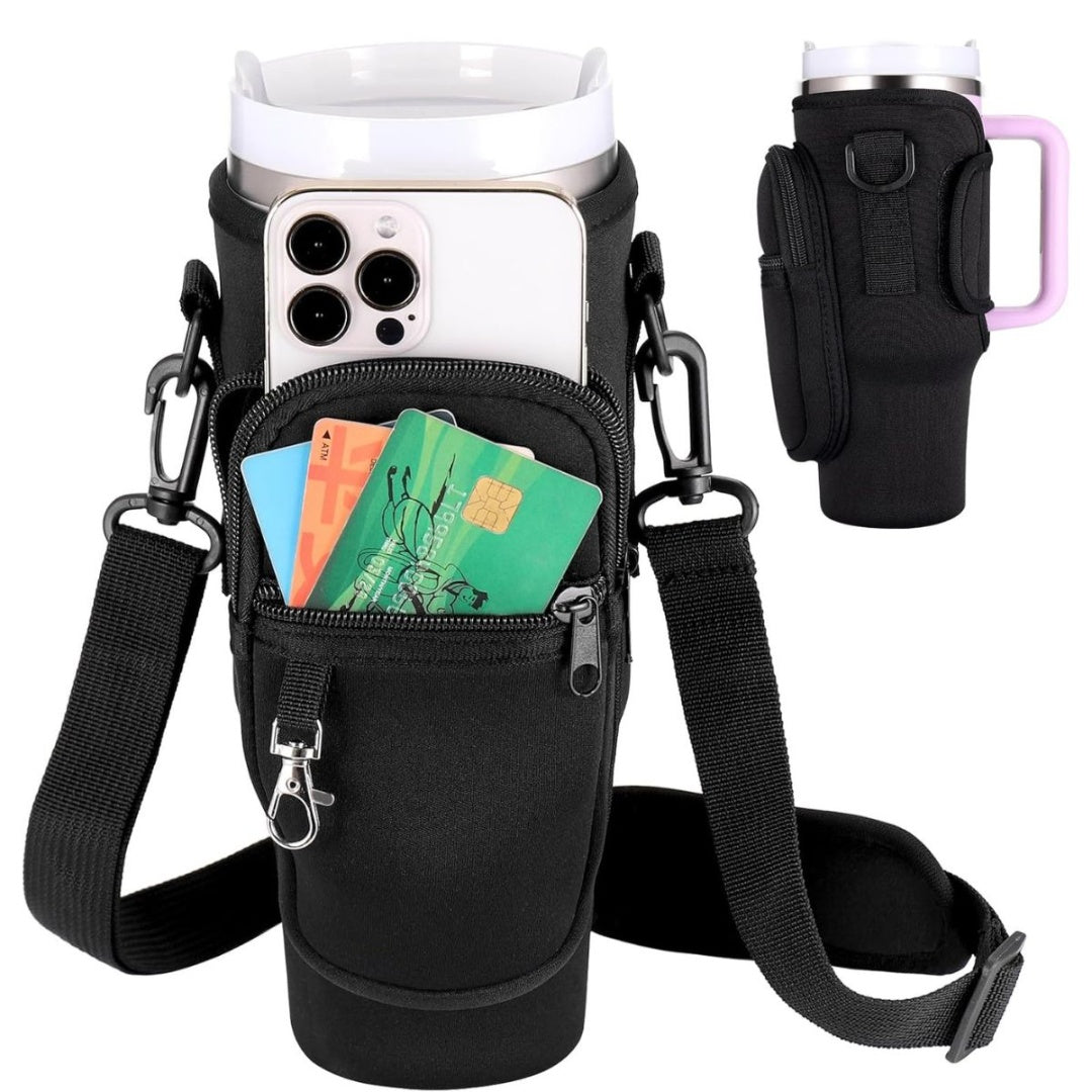 Bolso de neopreno negro para vaso térmico