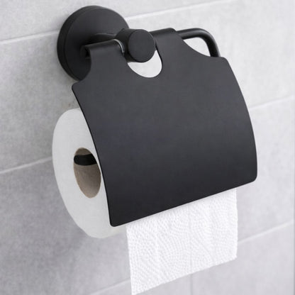 Portarrollos de papel higiénico con tapa para baño