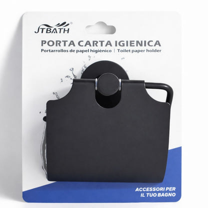 Portarrollos de papel higiénico con tapa para baño