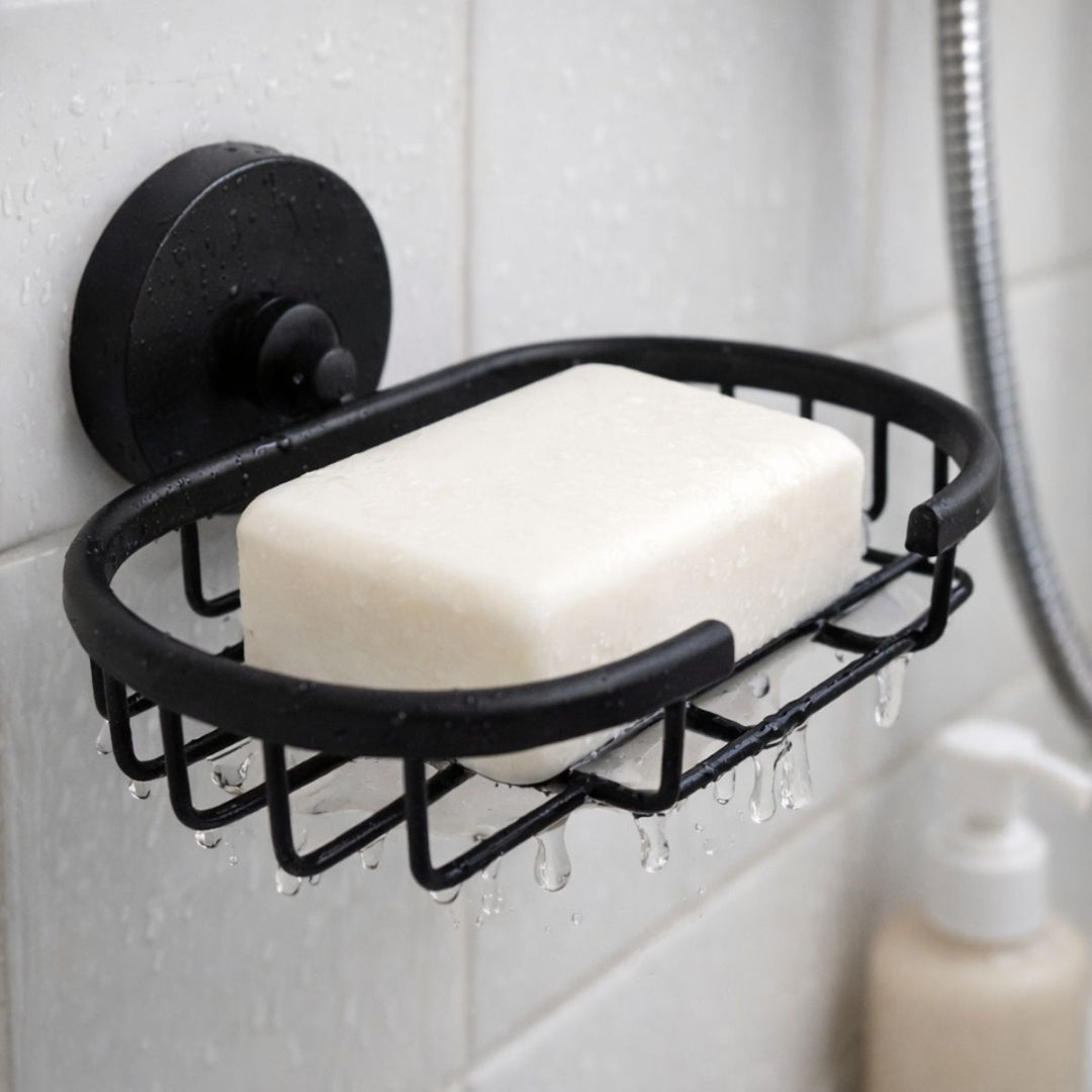 Jabonera negra para baño