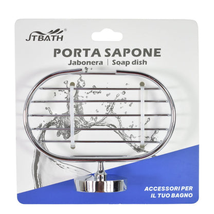 Jabonera plateada para baño