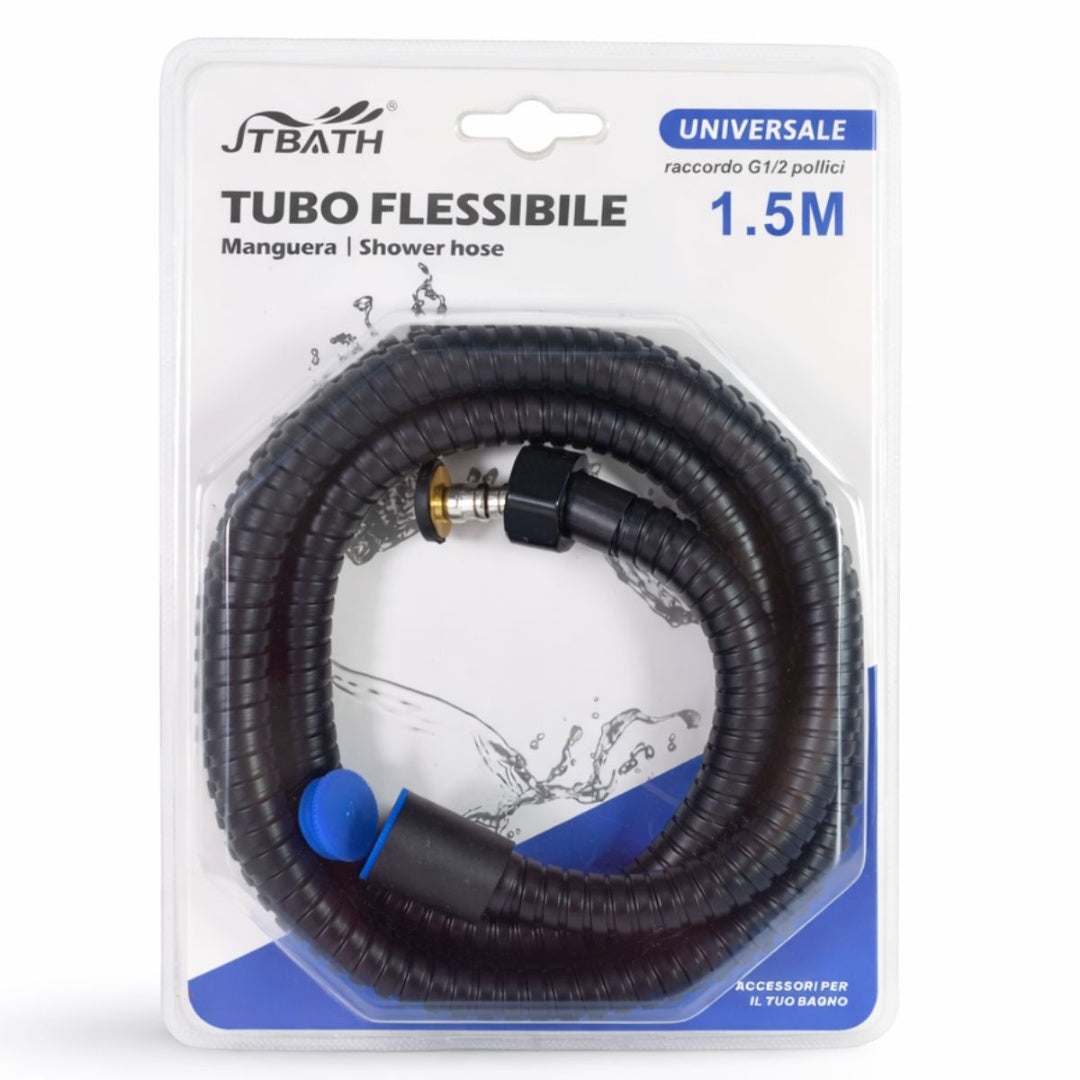 Manguera reforzada para ducha 1.5mts. Negro