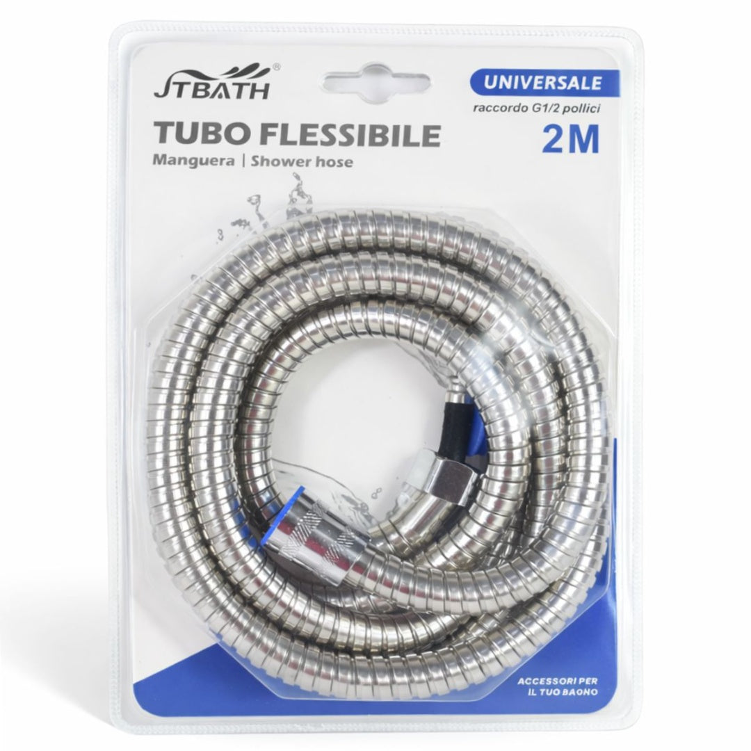 Manguera reforzada para ducha 2mts. Plateado