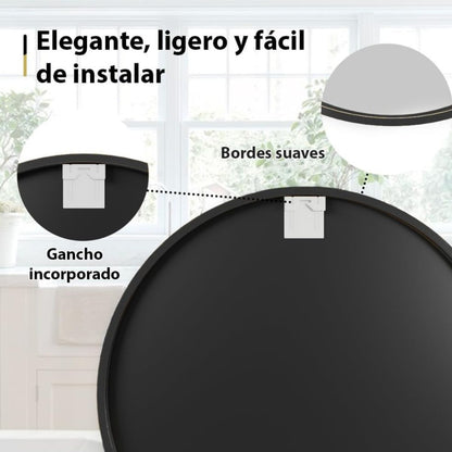 Espejo redondo negro 50cm.