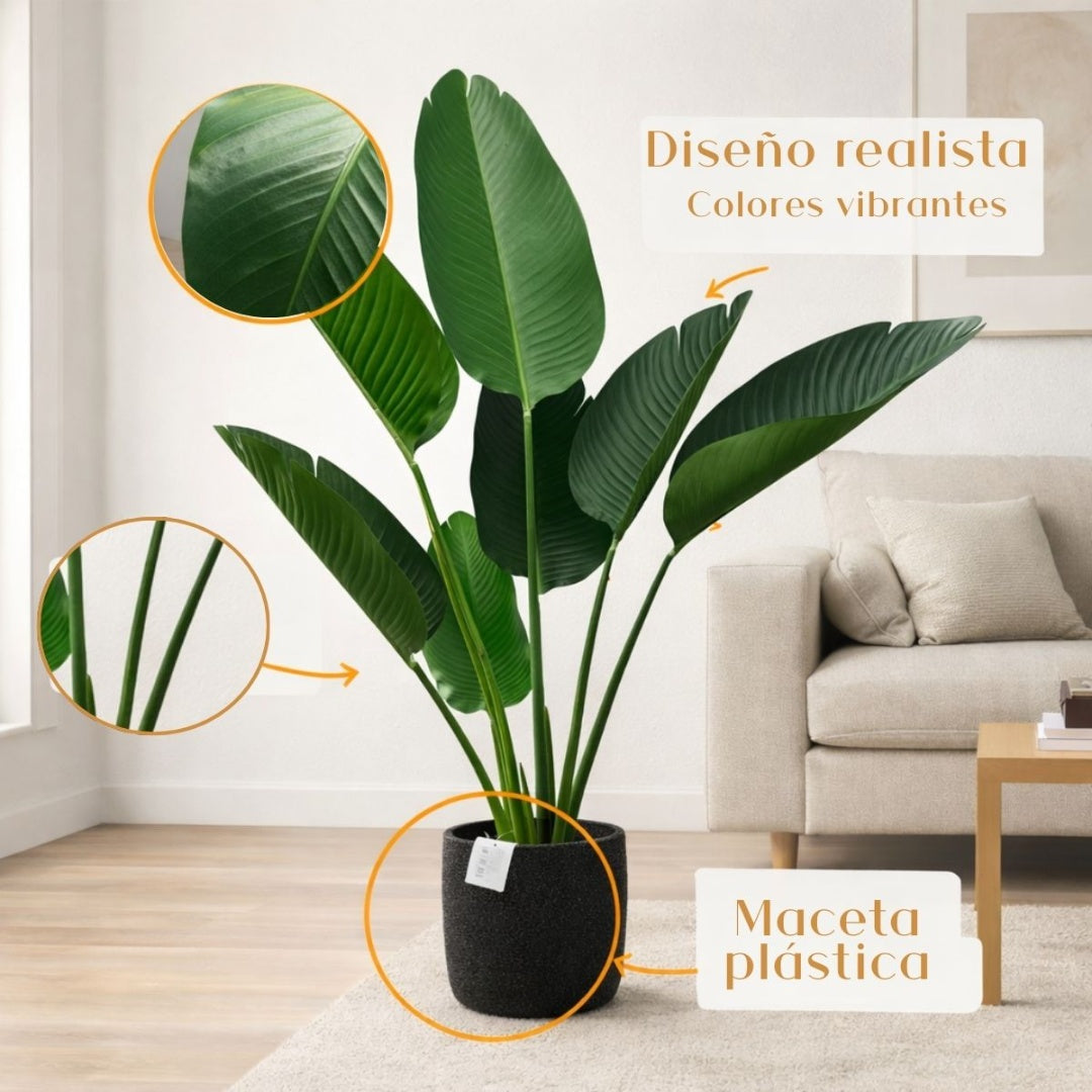 Planta artificial decorativa ave del paraíso 1.20mts