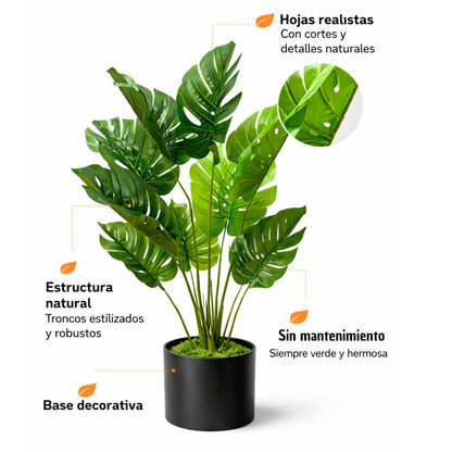 Planta artificial decorativa monstera 1.20mts