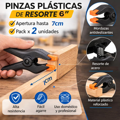 Pinzas plásticas 6" 2 pcs.