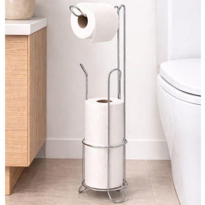 Soporte porta rollos de papel higiénico metálico 51x14cm.