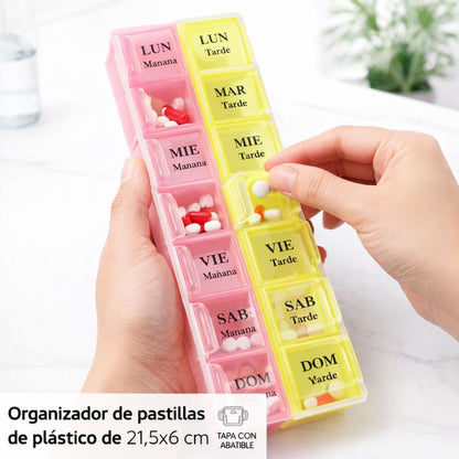 Organizador pastillero semanal 21.5x6cm.
