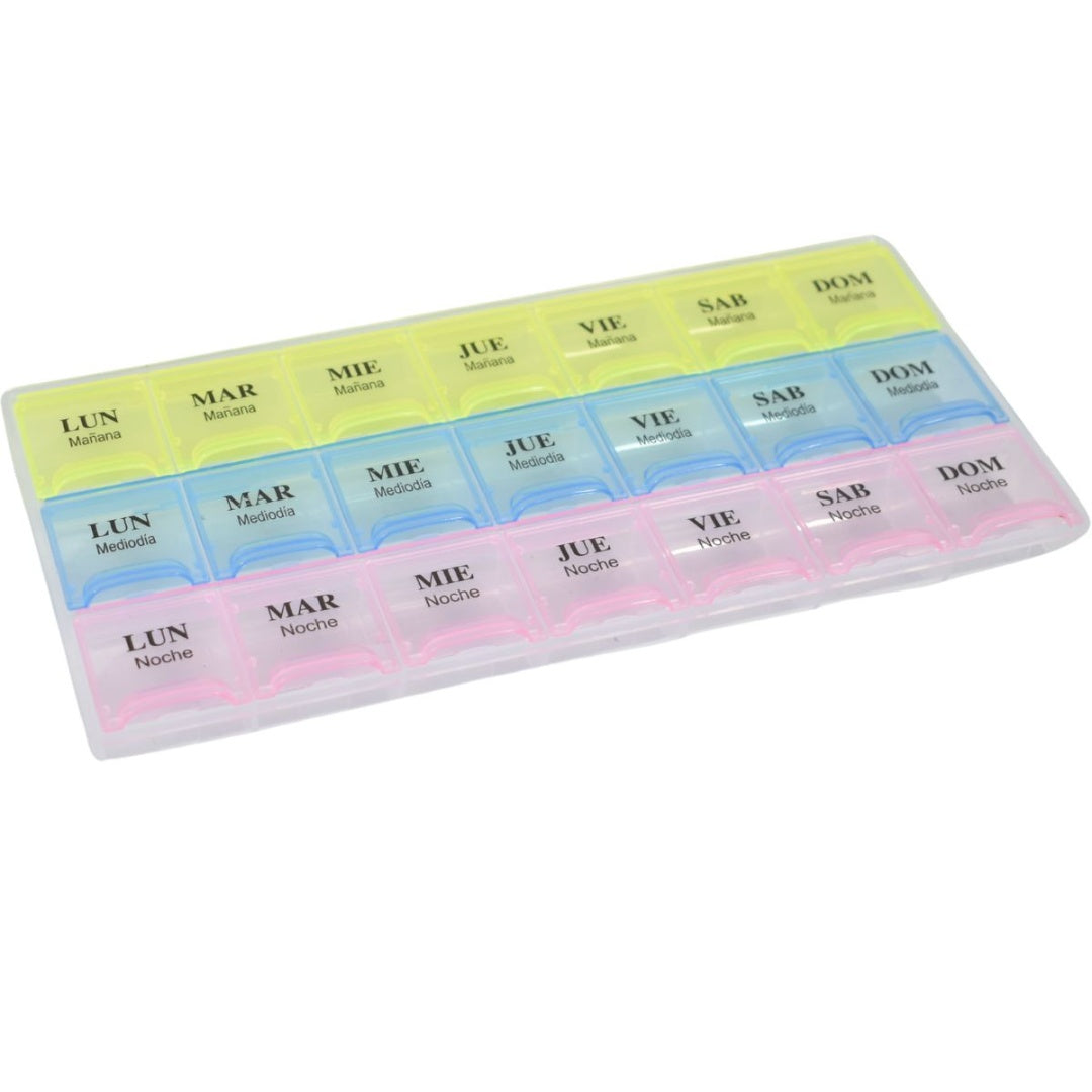 Organizador pastillero semanal 21.5x11cm.