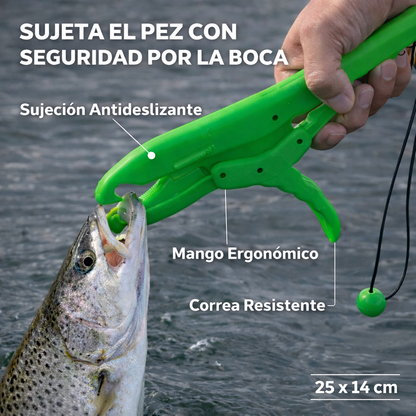 Pinza salva anzuelo verde 28cm.