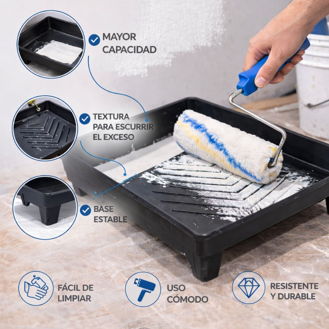 Set para pintura rodillo y bandeja 37x27x6cm