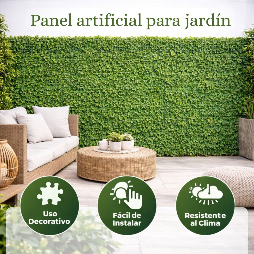 Panel decorativo de hojas artificiales 1x3mts
