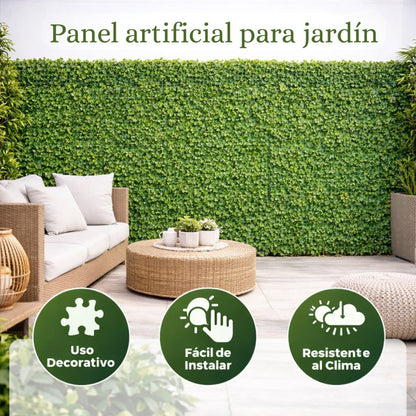 Panel decorativo de hojas artificiales 1x3mts