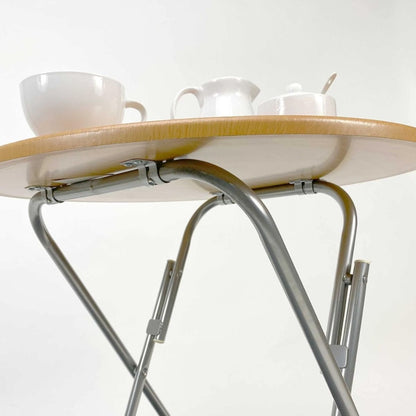 Mesa redonda plegable 70x60cm.