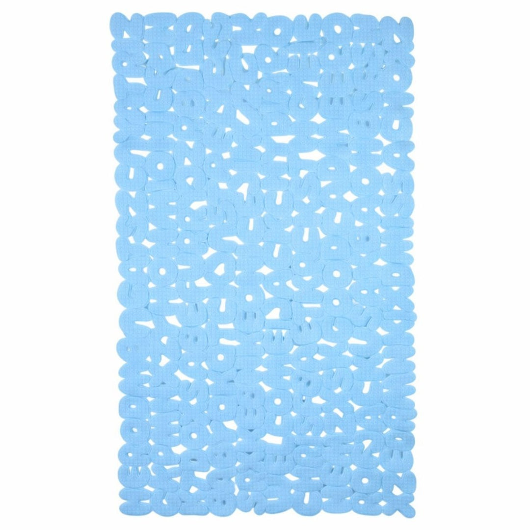 Alfombra de ducha antideslizante 36x66cm. Celeste