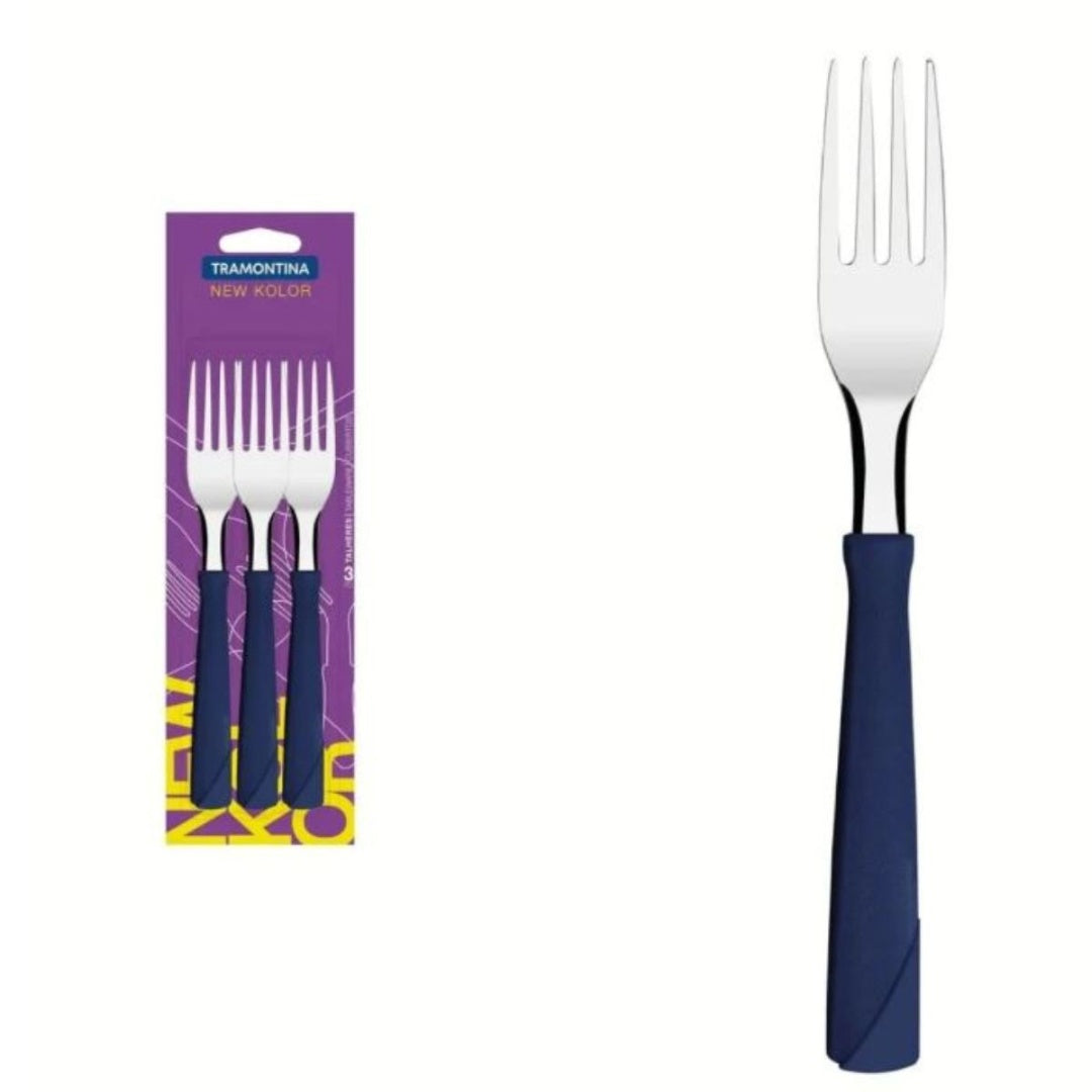 Tenedores Tramontina New Kolor 3 pcs. Azul