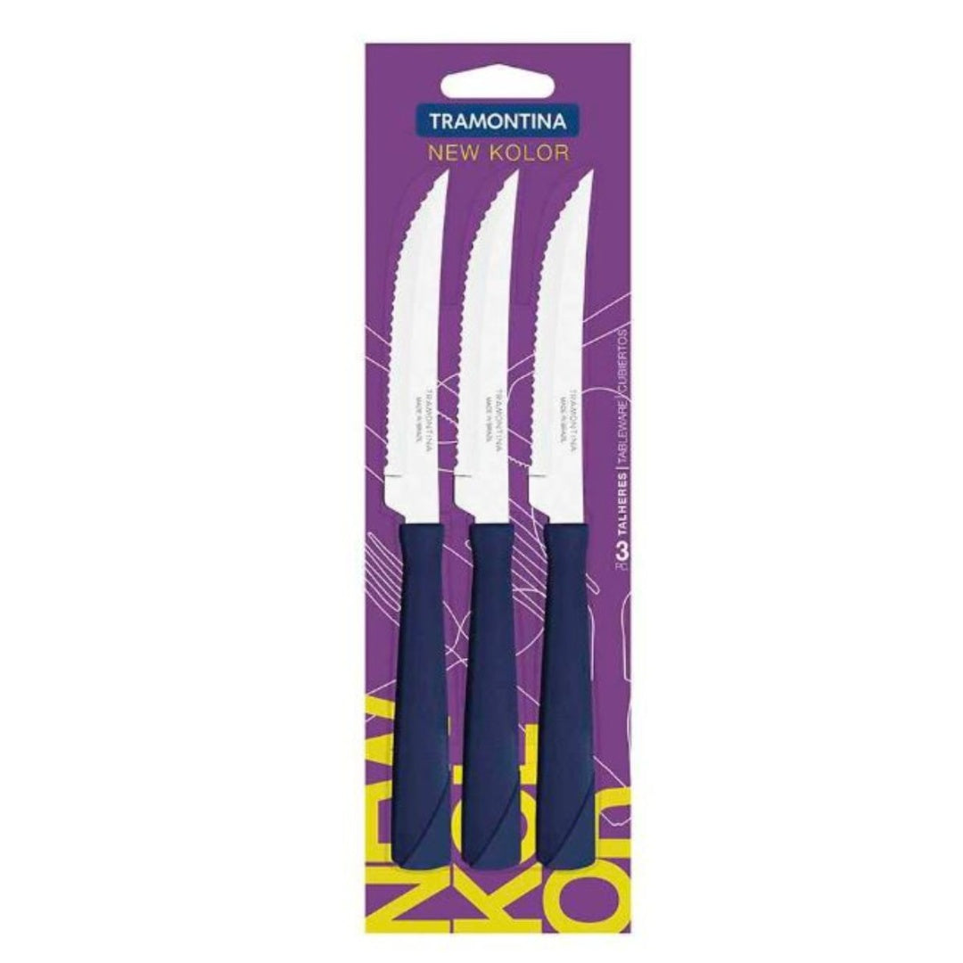 Cuchillos Tramontina New Kolor 3 pcs. Azul