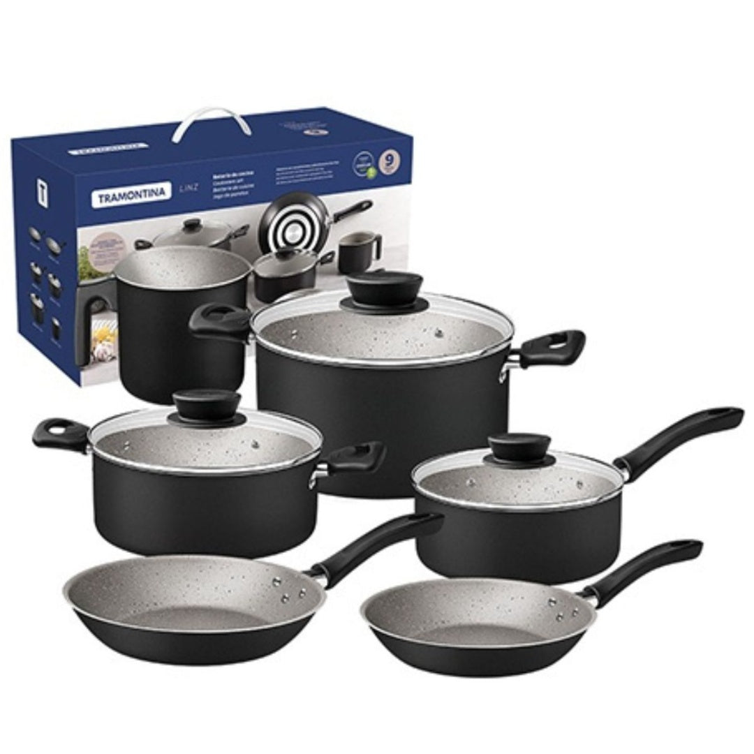 Juego de batería Tramontina 9pcs Linz negro