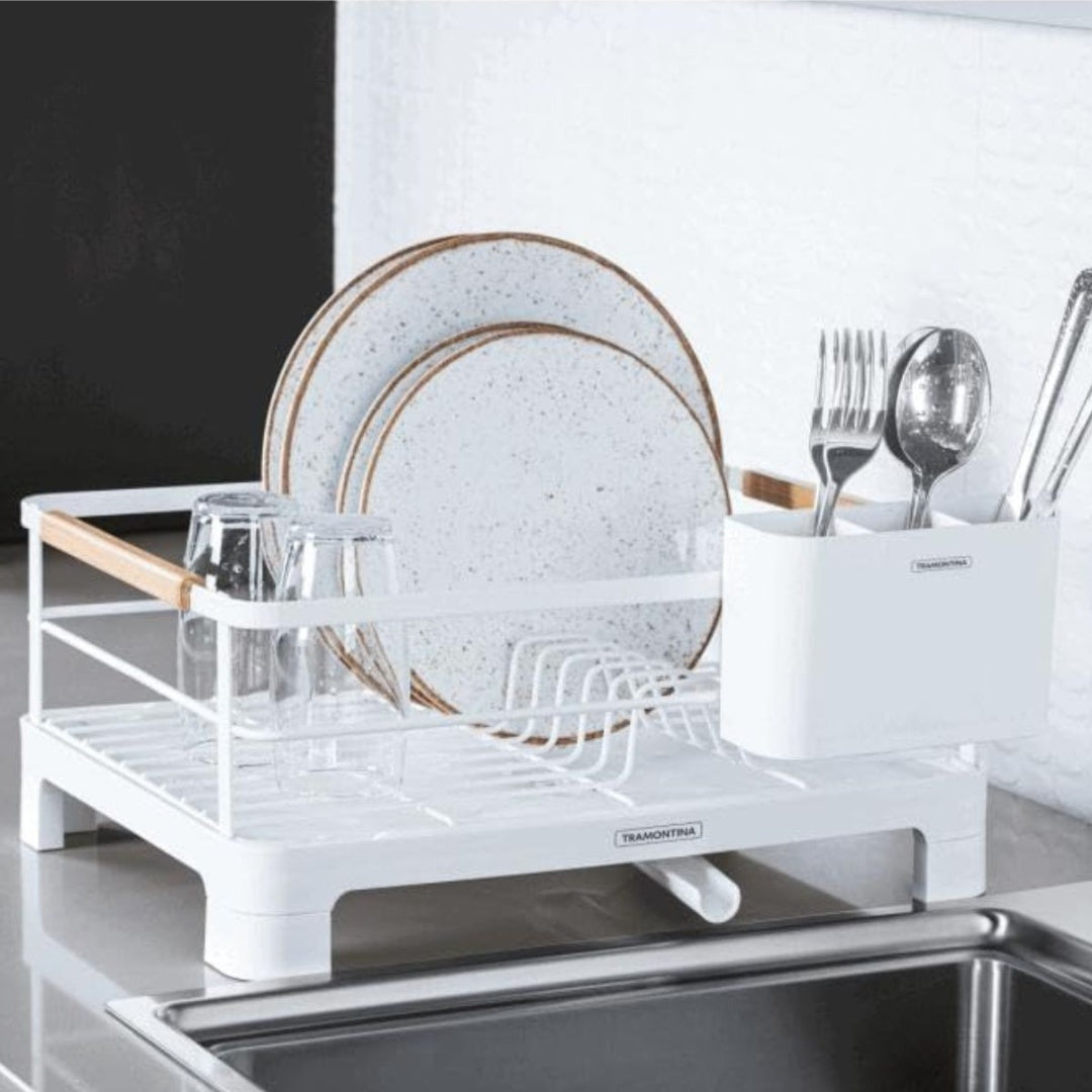 Escurridor de platos Tramontina blanco 40.5x37x20cm.