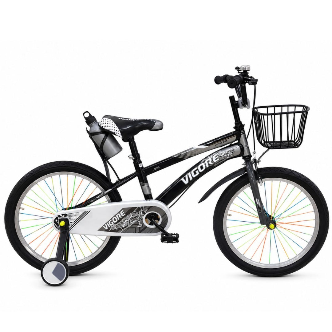 Bicicleta rodado 20" negra con canasto Vigore
