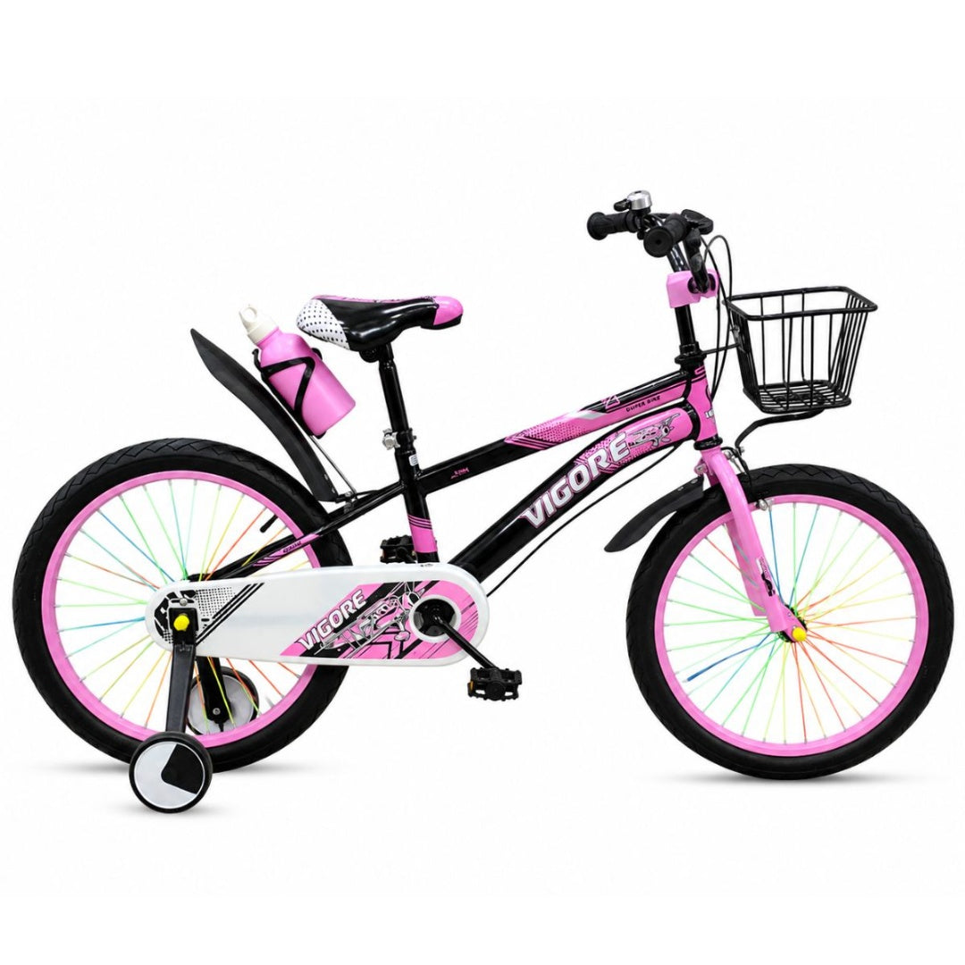 Bicicleta rodado 20" rosada con canasto Vigore