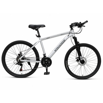Bicicleta MTB Vigore plateada rodado 26" marco aluminio