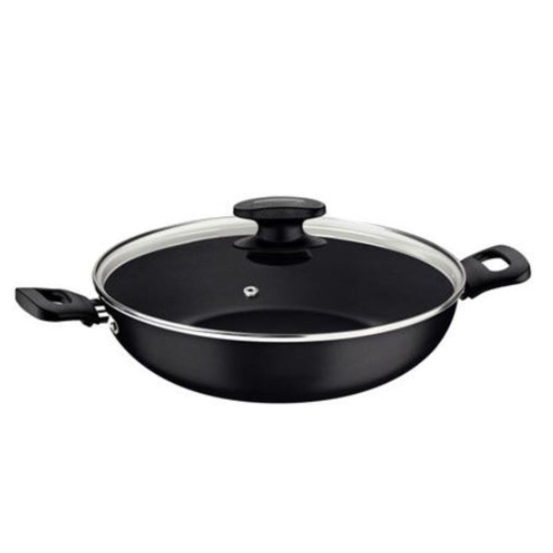 Wok Tramontina negro loreto con tapa 28cm.