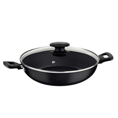 Wok Tramontina negro loreto con tapa 28cm.