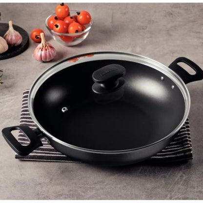 Wok Tramontina negro loreto con tapa 28cm.