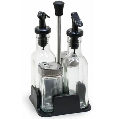Set de 4 condimenteros con soporte