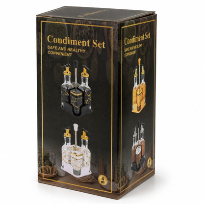 Set de 4 condimenteros con soporte