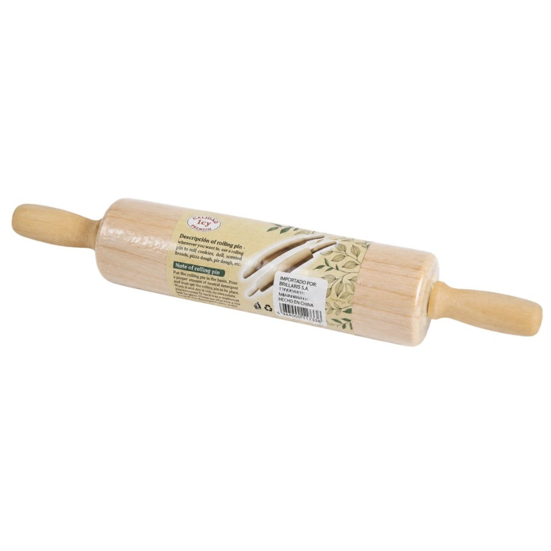 Rodillo para amasar de madera 44 x 5 cm