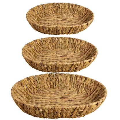 Set de bandejas de ratán ovaladas x3 unidades
