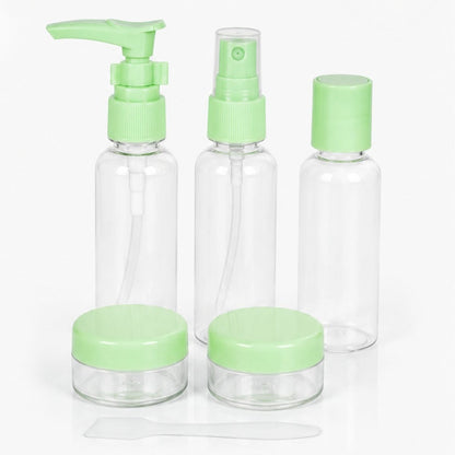 Set de 5 recipientes para viajes Verde